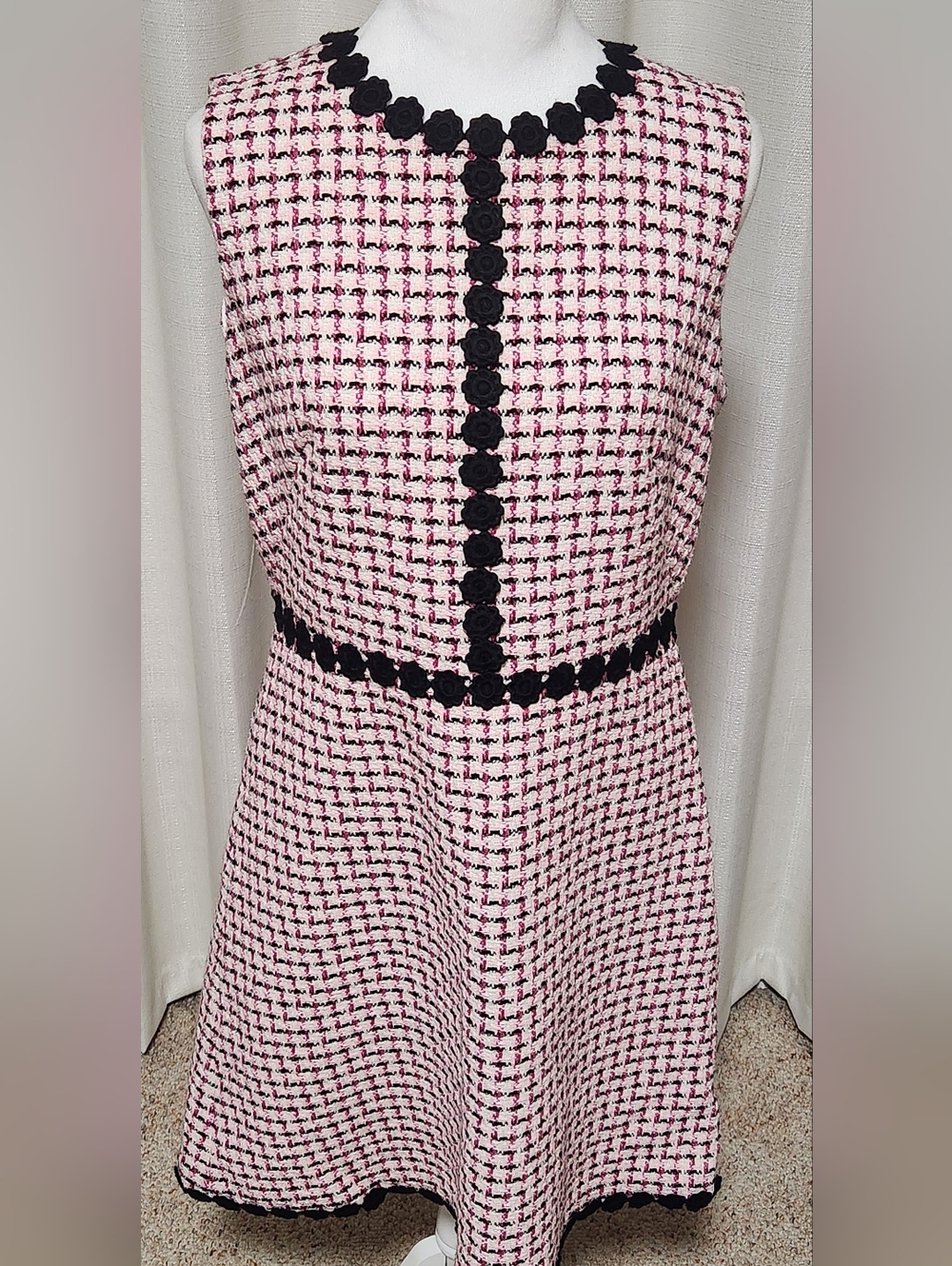 Kate Spade New York Women’s Size 12 Multi Tweed Pink Marbled A Line Dress - Picture 3 of 9